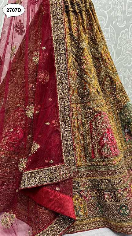 Anjani Art D.no 2707 Wholesale Velvet Designer Lehengas Choli