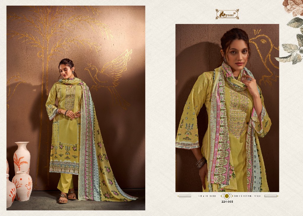 Kesar Naira Vol-60 Wholesale Pure Lawn Cotton With Embroidery Dress Material