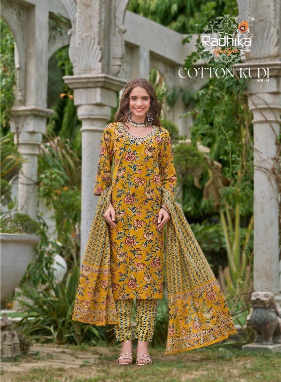 RADHIKA LIFESTYLE COTTON KUDI VOL 14 READYMADE EMBELLISHED DESIGN BIG SIZE SALWAR SUIT