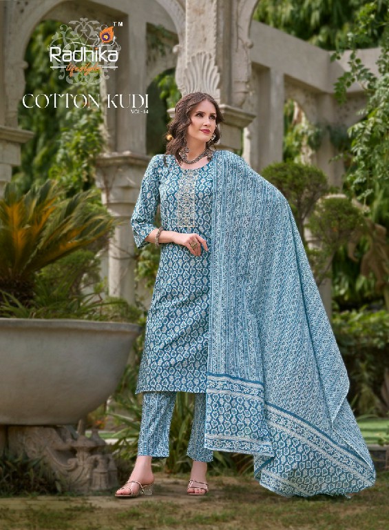 RADHIKA LIFESTYLE COTTON KUDI VOL 14 READYMADE EMBELLISHED DESIGN BIG SIZE SALWAR SUIT