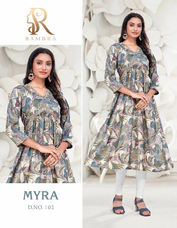 Rambha Myra Wholesale Alia Style Flair Kurtis Combo