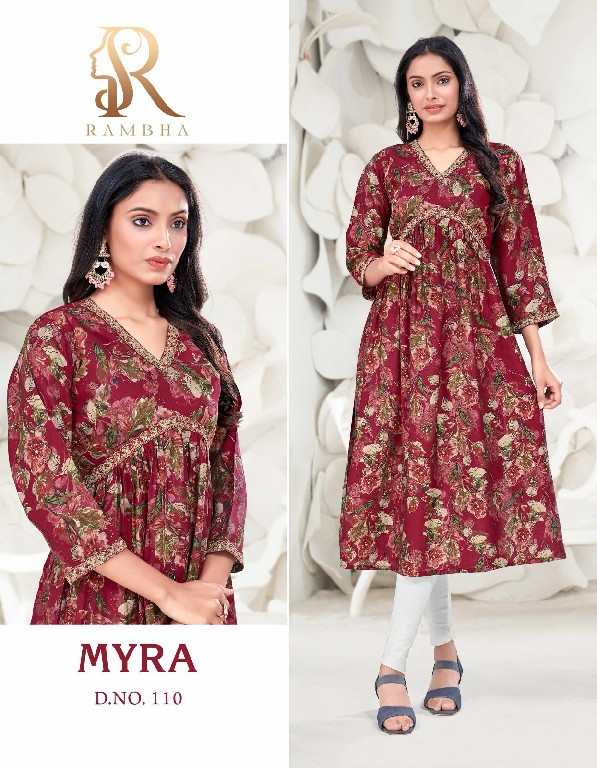 Rambha Myra Wholesale Alia Style Flair Kurtis Combo