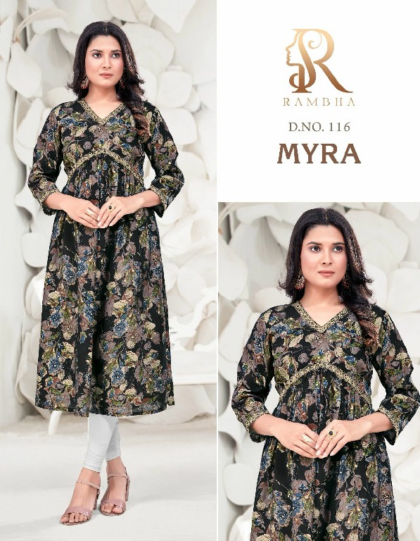 Rambha Myra Wholesale Alia Style Flair Kurtis Combo