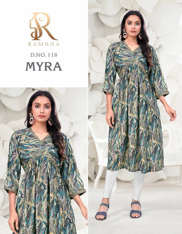 Rambha Myra Wholesale Alia Style Flair Kurtis Combo