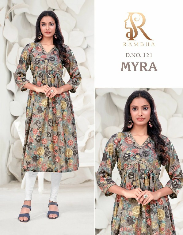 Rambha Myra Wholesale Alia Style Flair Kurtis Combo