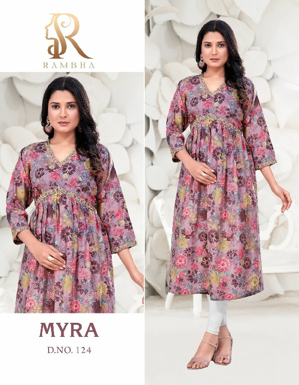 Rambha Myra Wholesale Alia Style Flair Kurtis Combo