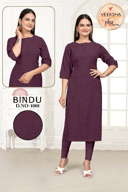 Veeksha Bindu Wholesale Straight With Pocket Combo Kurtis