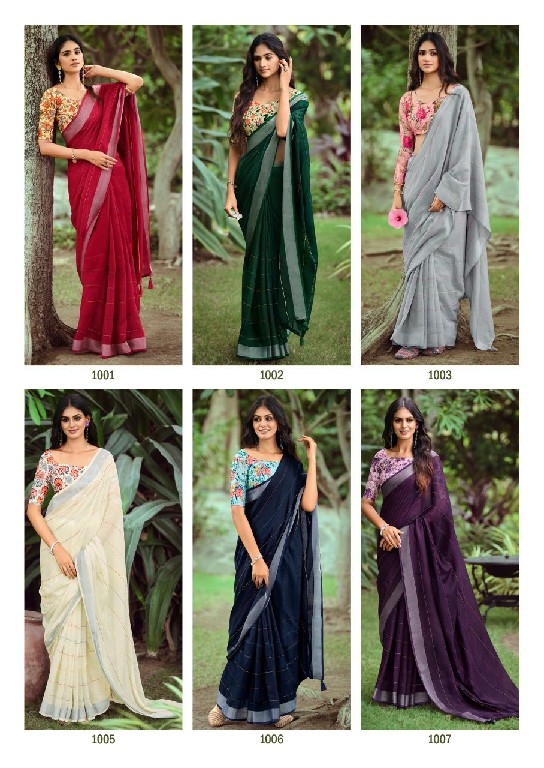 Kashvi Malika Vol-4 Wholesale Linen Work With Fancy Blouse Sarees