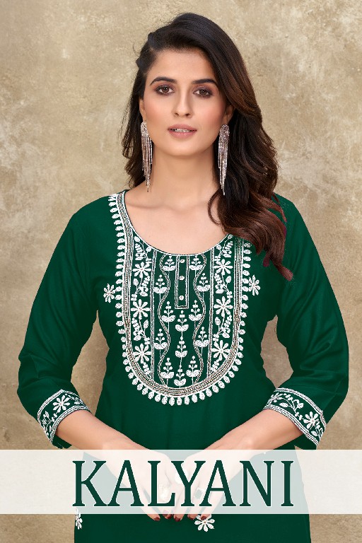 BANWERY KALYANI LAUNCH RAYON WHITE COTTON EMBROIDERY FULL STITCH BIG SIZE STRAIGHT KURTI