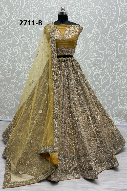 Anjani Art 2711 Wholesale Heavy Net Designer Work Lehengas