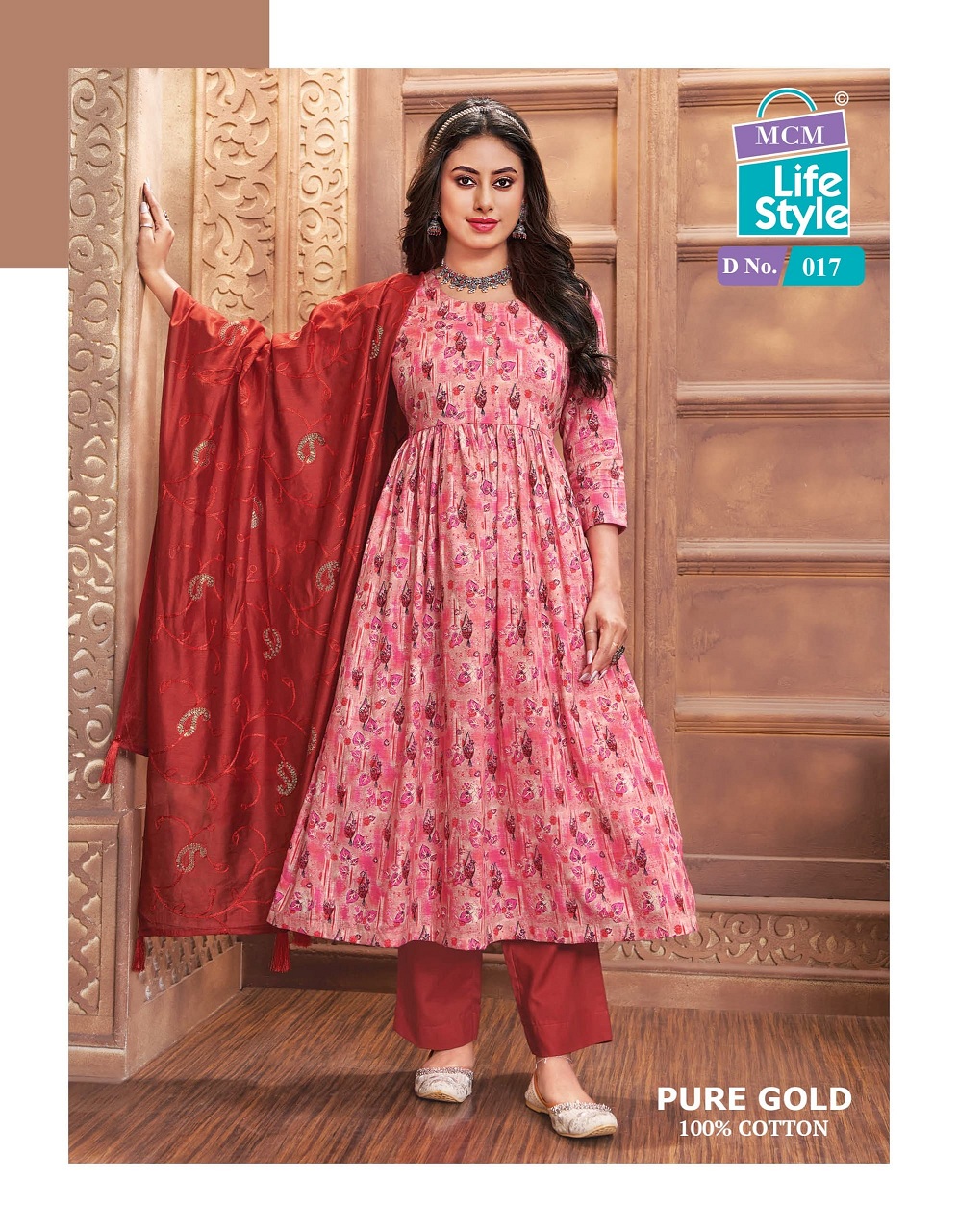 MCM Pure Gold Vol-1 Wholesale Anarkali Kurtis With Pant And Dupatta