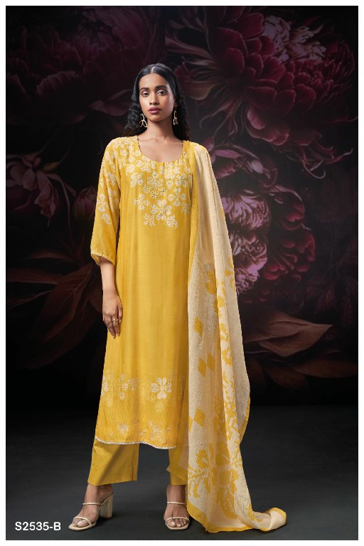 Ganga Huvishka S2535 Wholesale Premium Bemberg Silk Salwar Suits