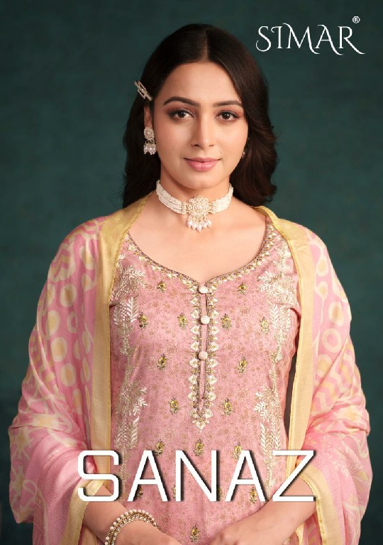 Glossy Simar Sanaz Wholesale Pure Lawn Cotton With Work Straight Suits