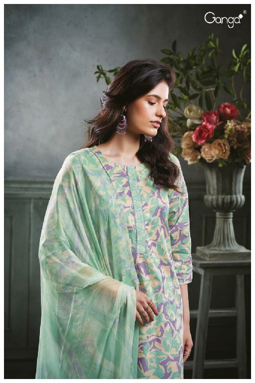 Ganga Mariela S2780 Wholesale Premium Cotton With Neck Work Salwar Suits