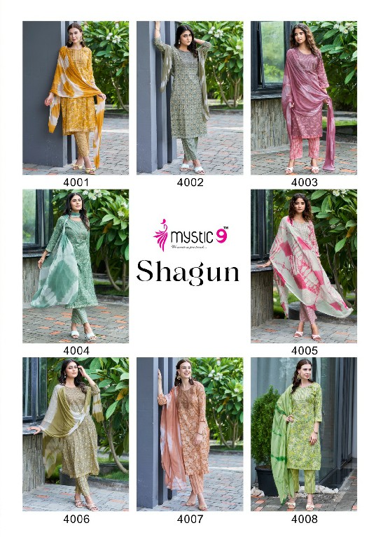 Mystic 9 Shagun Vol-4 Wholesale Premium Quality Top With Bottom And Dupatta