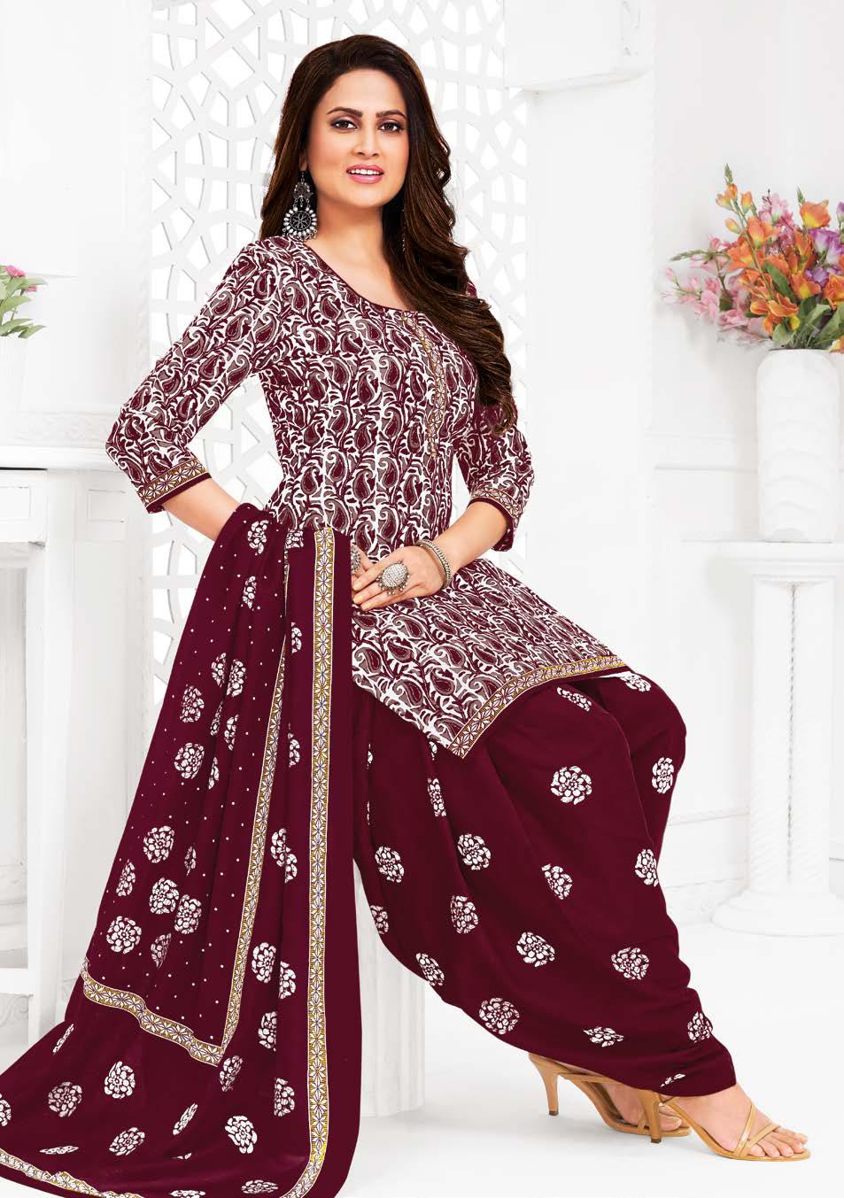 Ganpati Vaishali Vol-8 Wholesale Pure Cotton Patiyala Dress Material