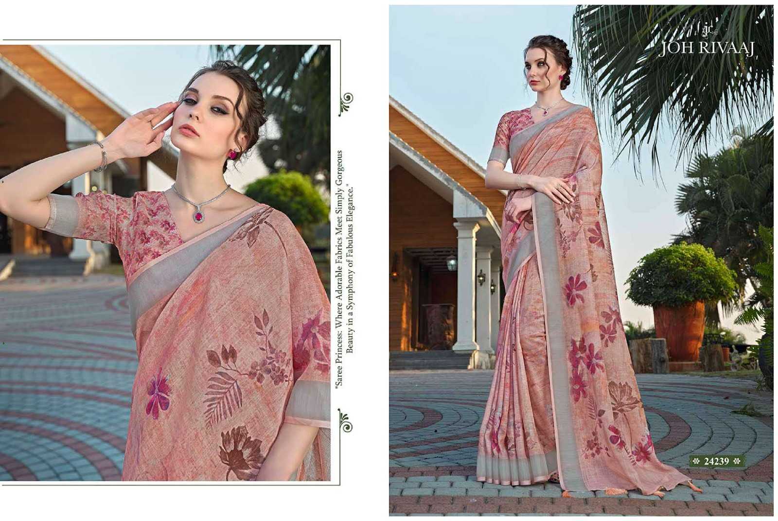 JOH RIVAAJ JHUMKI 24231-24239 SERIES AMAZING PRINT SAREE WHOLESALER