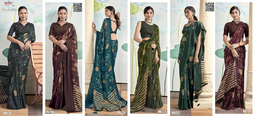 SYMPHONY BY VALLABHI PRINTS 27841-27846 UNIQUE COLOUR SAREE TRADERS