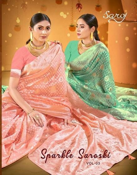 Saroj Sparkle Saroski Vol-3 Wholesale Soft Silk Rich Pallu Ethnic Sarees