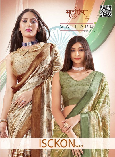 Vallabhi Isckon Vol-3 Wholesale Georgette Fabrics Party Wear Sarees