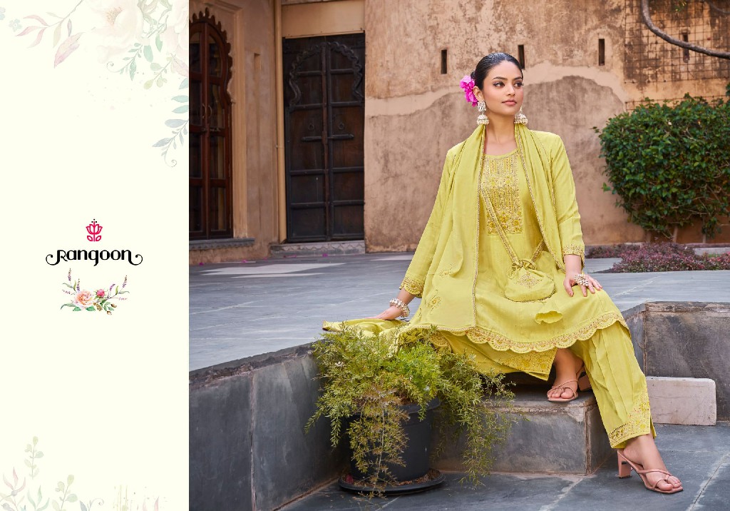 Rangoon Yuvika Wholesale Viscose With Fancy Work Kurtis With Pant And Dupatta