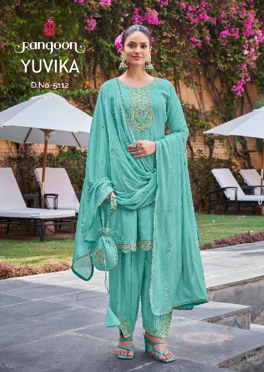 Rangoon Yuvika Wholesale Viscose With Fancy Work Kurtis With Pant And Dupatta