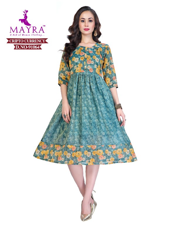 Mayra Cripto Currency Wholesale Short Flair Kurtis Combo