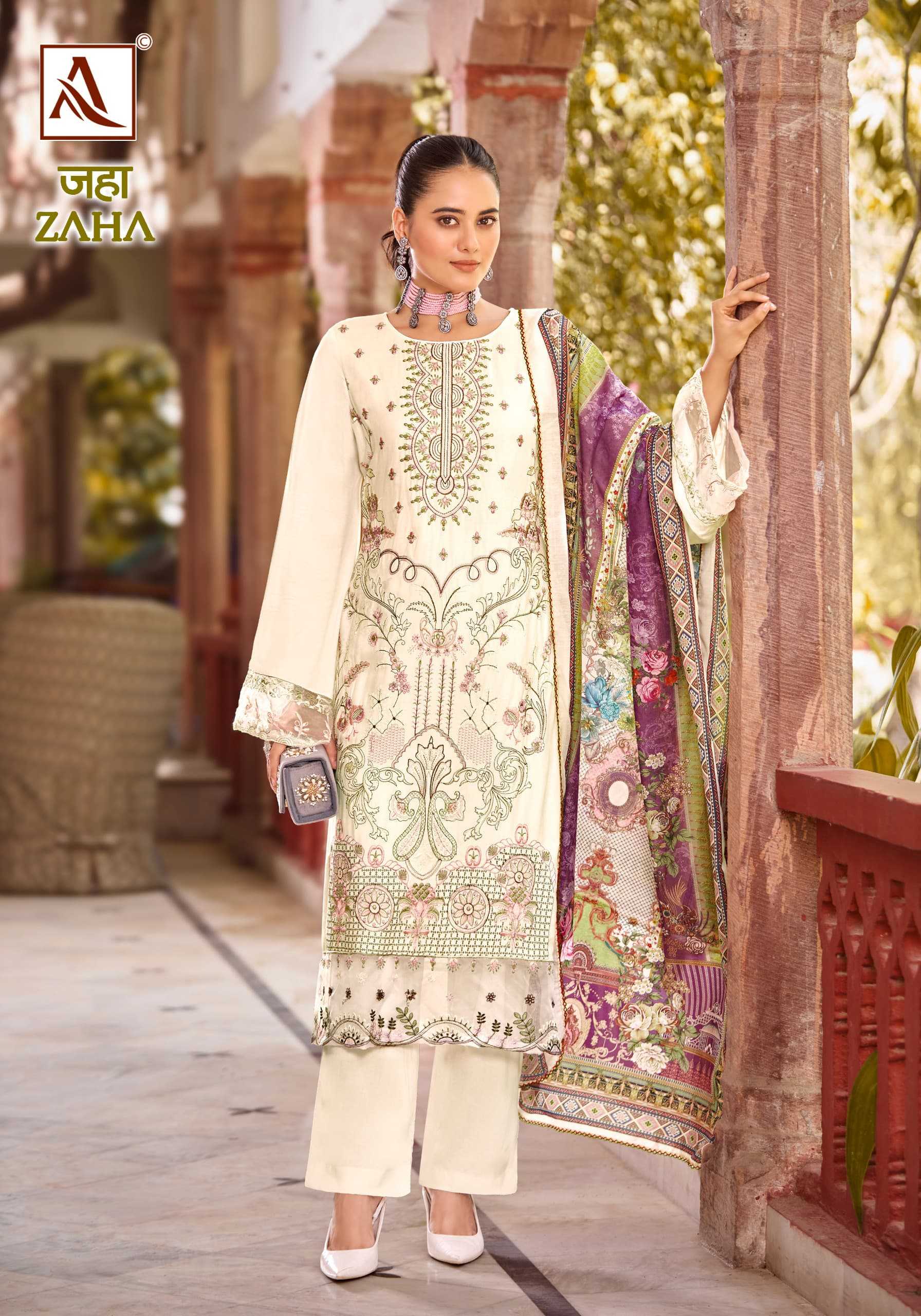 ZAHA BY ALOK VISCOSE RAYON BOLLYWOOD STYLE PAKISTANI 3PCS DRESS MATERIAL