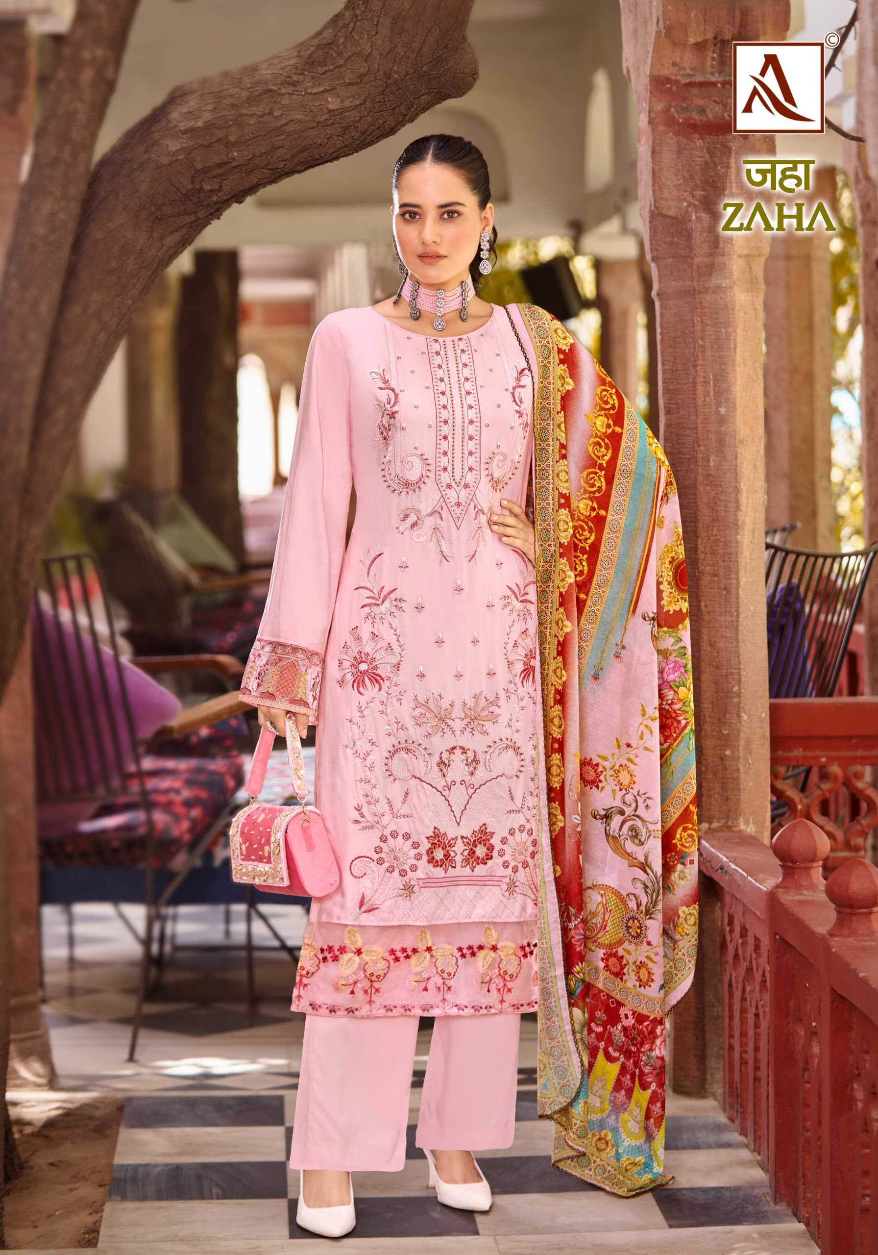 ZAHA BY ALOK VISCOSE RAYON BOLLYWOOD STYLE PAKISTANI 3PCS DRESS MATERIAL