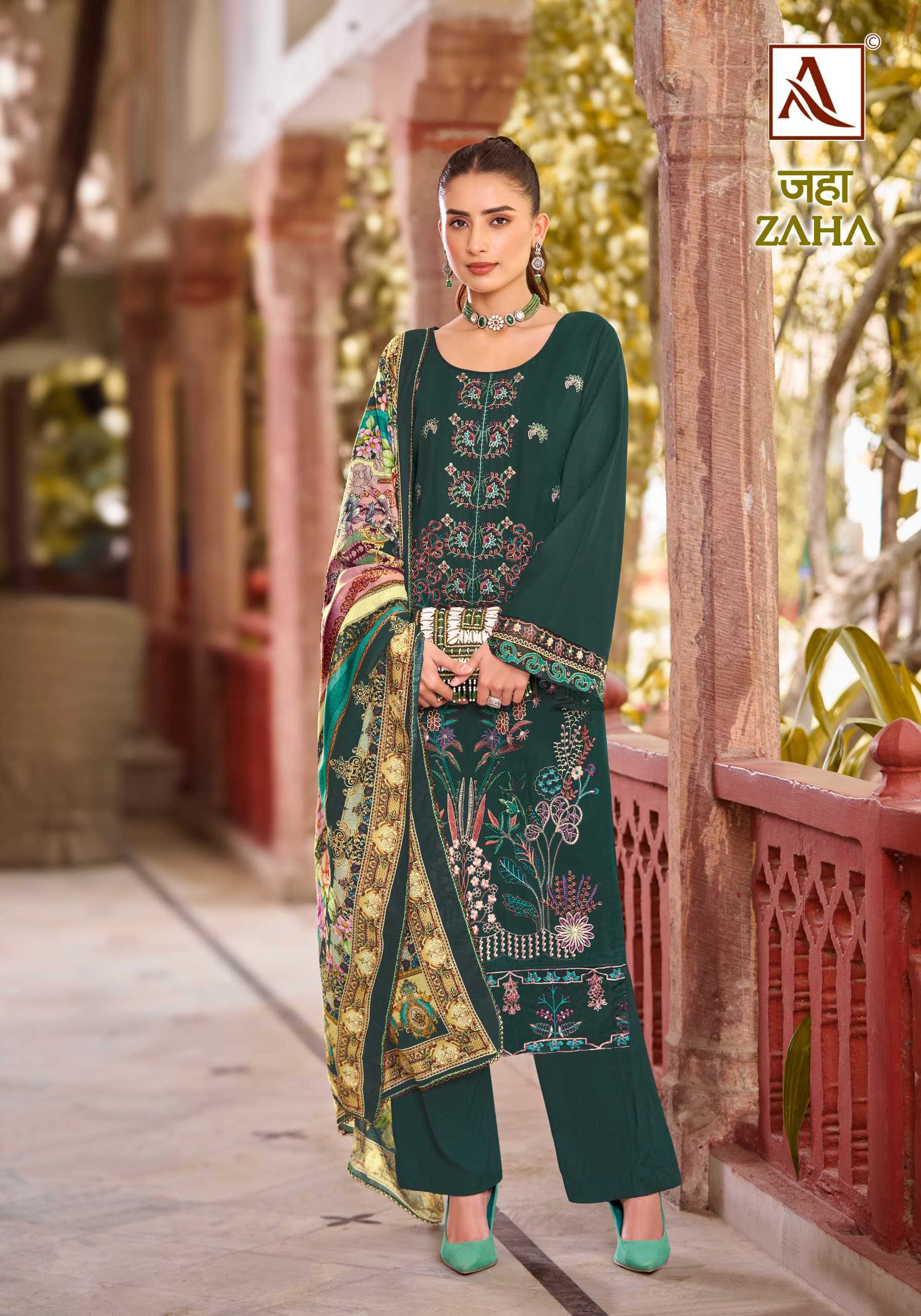 ZAHA BY ALOK VISCOSE RAYON BOLLYWOOD STYLE PAKISTANI 3PCS DRESS MATERIAL