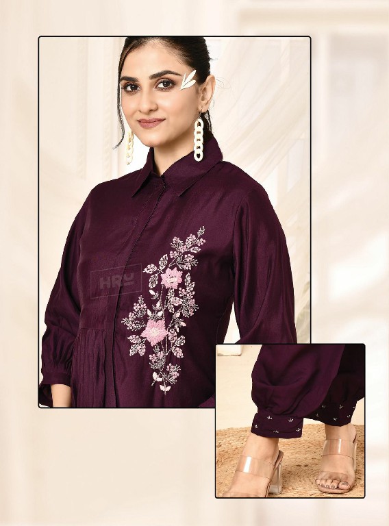 HRU HIYA VOL 4 LATEST DESIGN FANCY VISCOSE HAND EMBROIDERED FULL STITCH CO-ORD SET