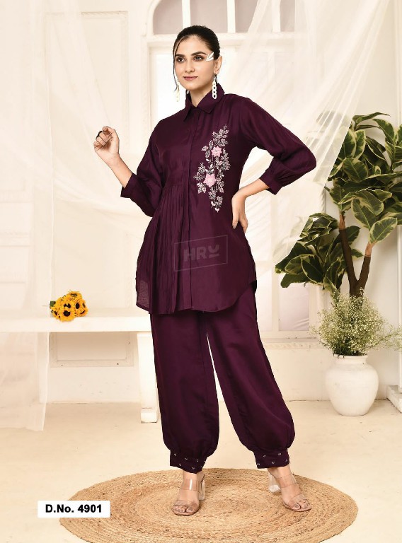 HRU HIYA VOL 4 LATEST DESIGN FANCY VISCOSE HAND EMBROIDERED FULL STITCH CO-ORD SET