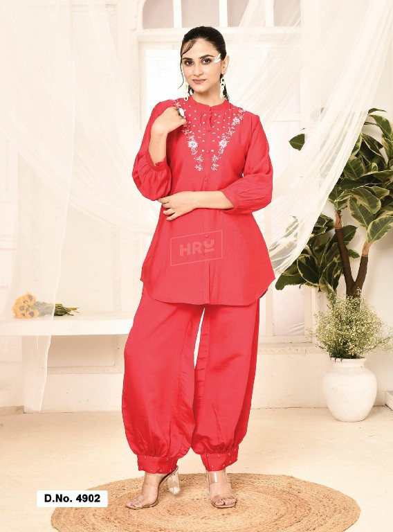 HRU HIYA VOL 4 LATEST DESIGN FANCY VISCOSE HAND EMBROIDERED FULL STITCH CO-ORD SET