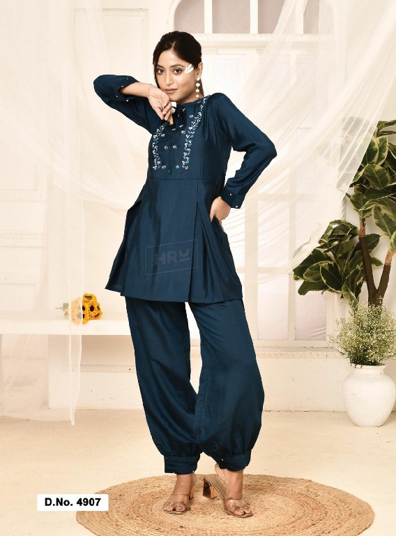 HRU HIYA VOL 4 LATEST DESIGN FANCY VISCOSE HAND EMBROIDERED FULL STITCH CO-ORD SET