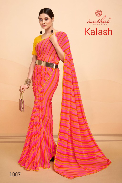 Kashvi Kalash Wholesale Georgette Lehariya Fabrics Sarees