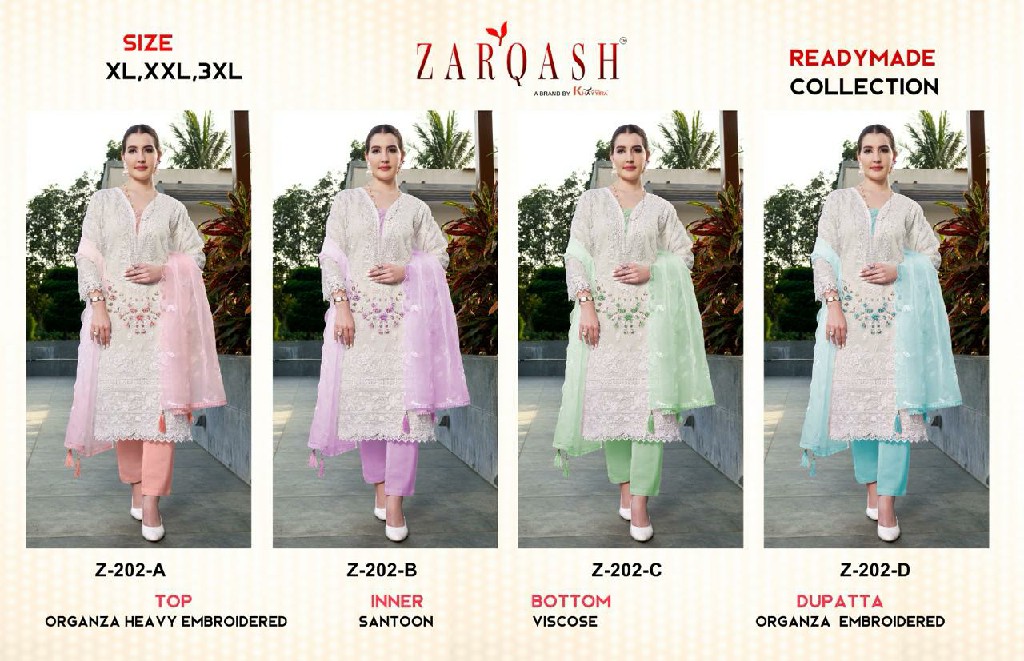 Zarqash Z-202 Wholesale Readymade Indian Pakistani Salwar Suits