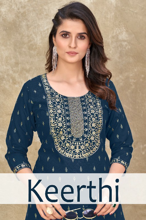 Banwery Keerthi Wholesale Embroidery Neck Long Kurtis