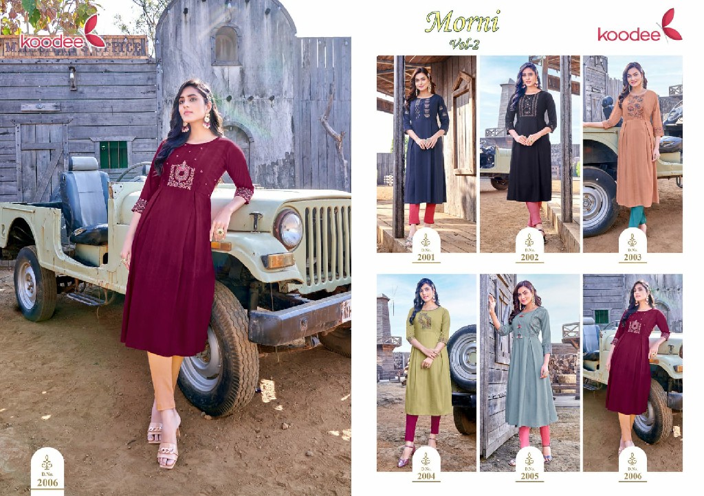 Koodee Morni Vol-2 Wholesale Nayra Cut Kurtis Collection