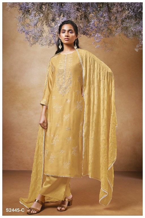 Ganga Brook S2445 Wholesale Premium Bemberg Silk Salwar Suits
