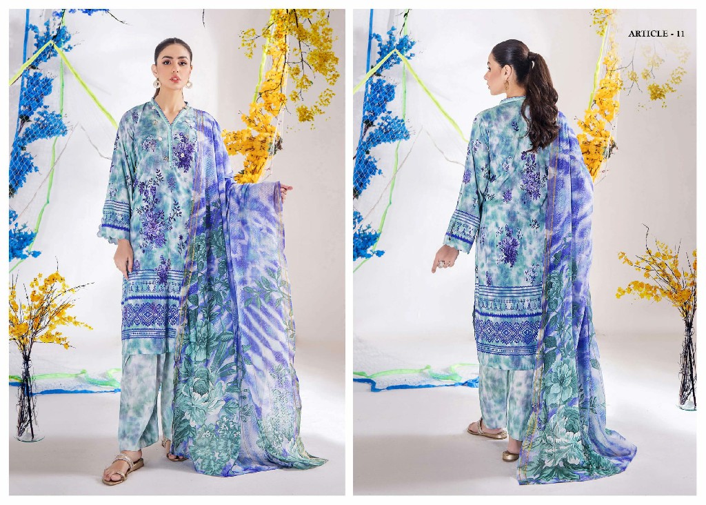 Gulljee Bluebell Three Piece Unstitched Pakistani Suits Collection