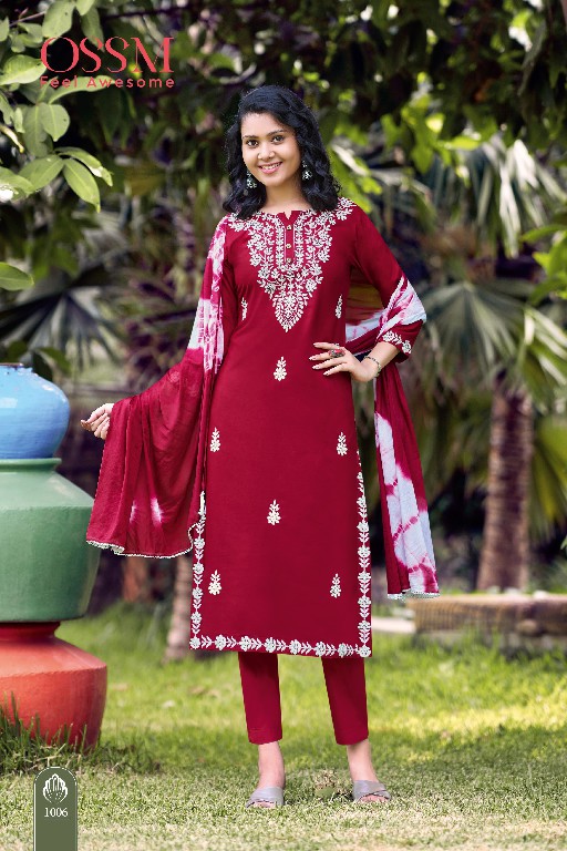 OSSM Lakhnavi Wholesale Readymade Three Piece Salwar Suits