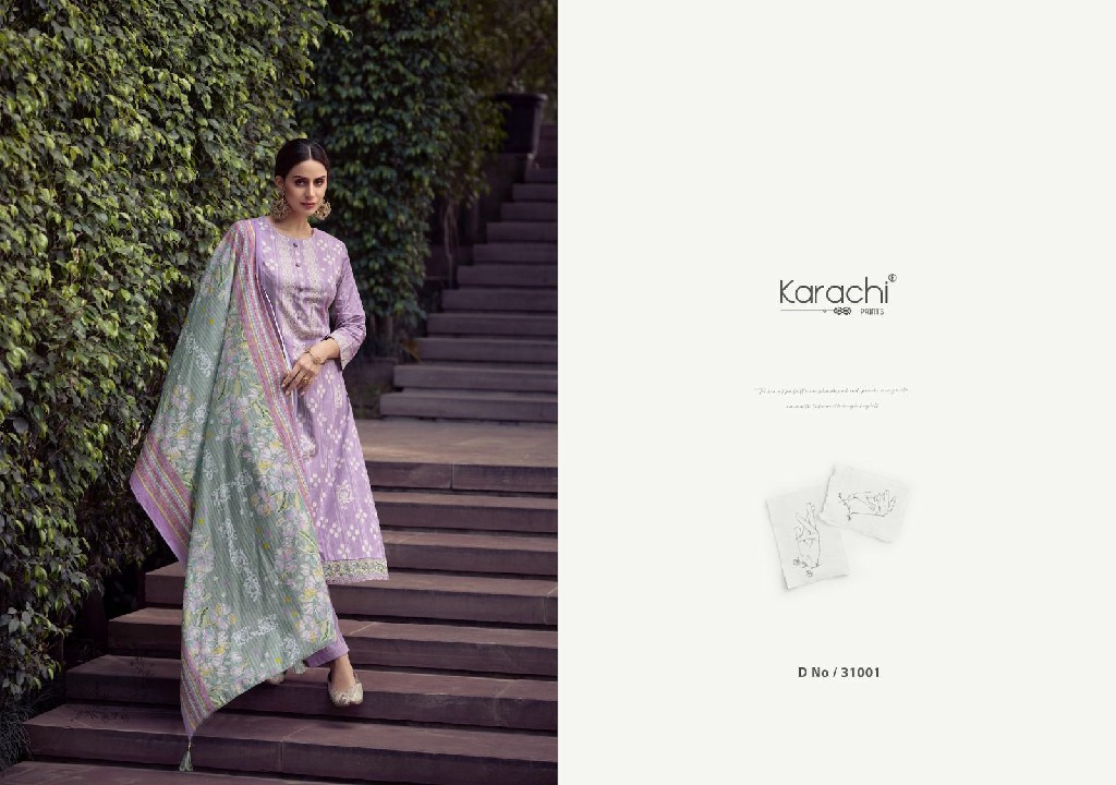 Karachi Prints Kaabil Wholesale Pure Cambric Lawn Dress Material