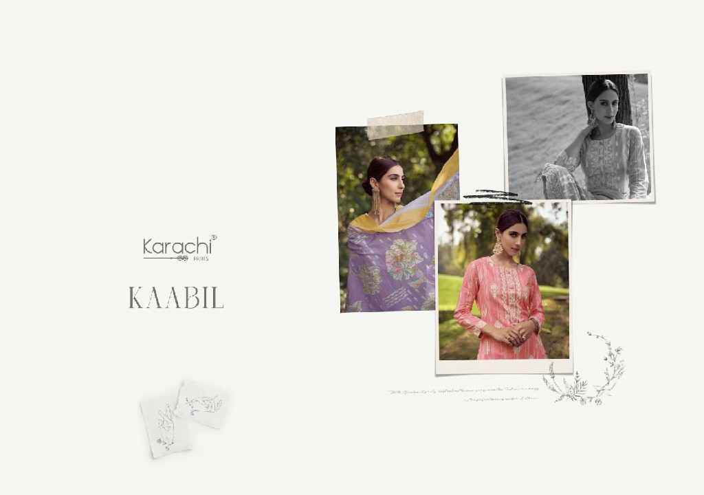 Karachi Prints Kaabil Wholesale Pure Cambric Lawn Dress Material