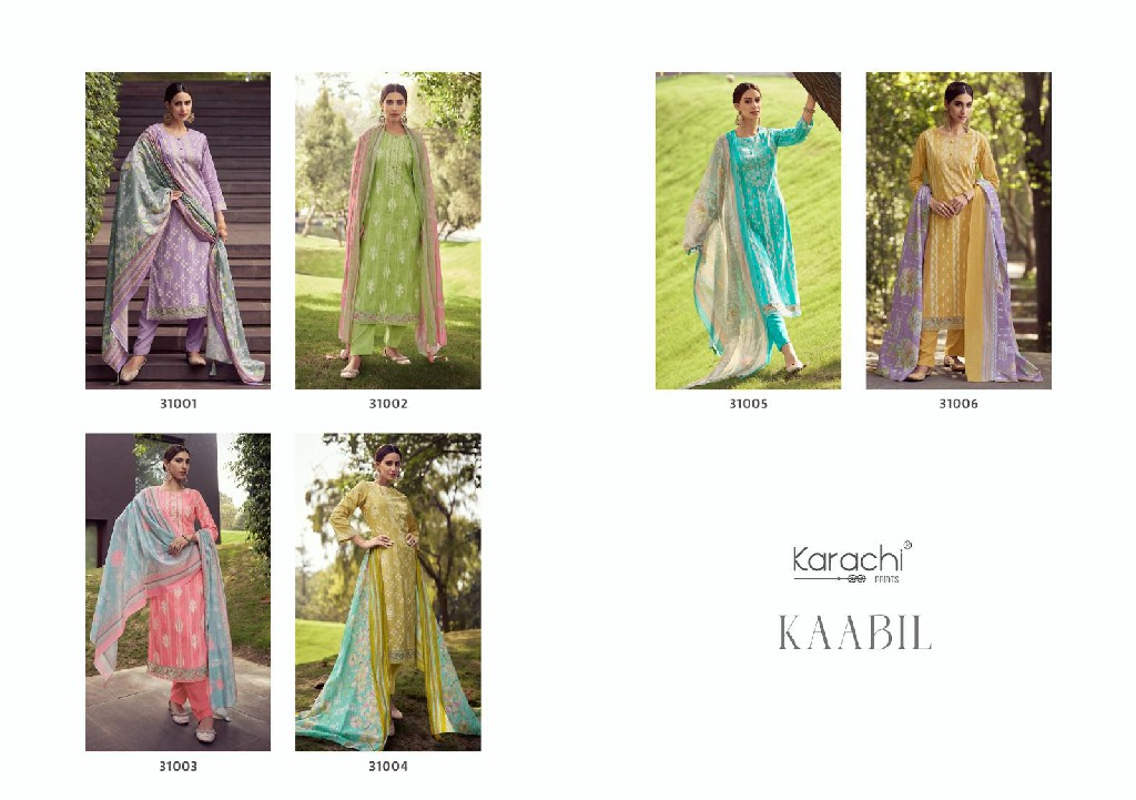 Karachi Prints Kaabil Wholesale Pure Cambric Lawn Dress Material