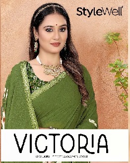 VICTORIA BY STYLEWELL NEW TRENDY OUTFIT DIGITAL PRINT SAREE EXPORTS