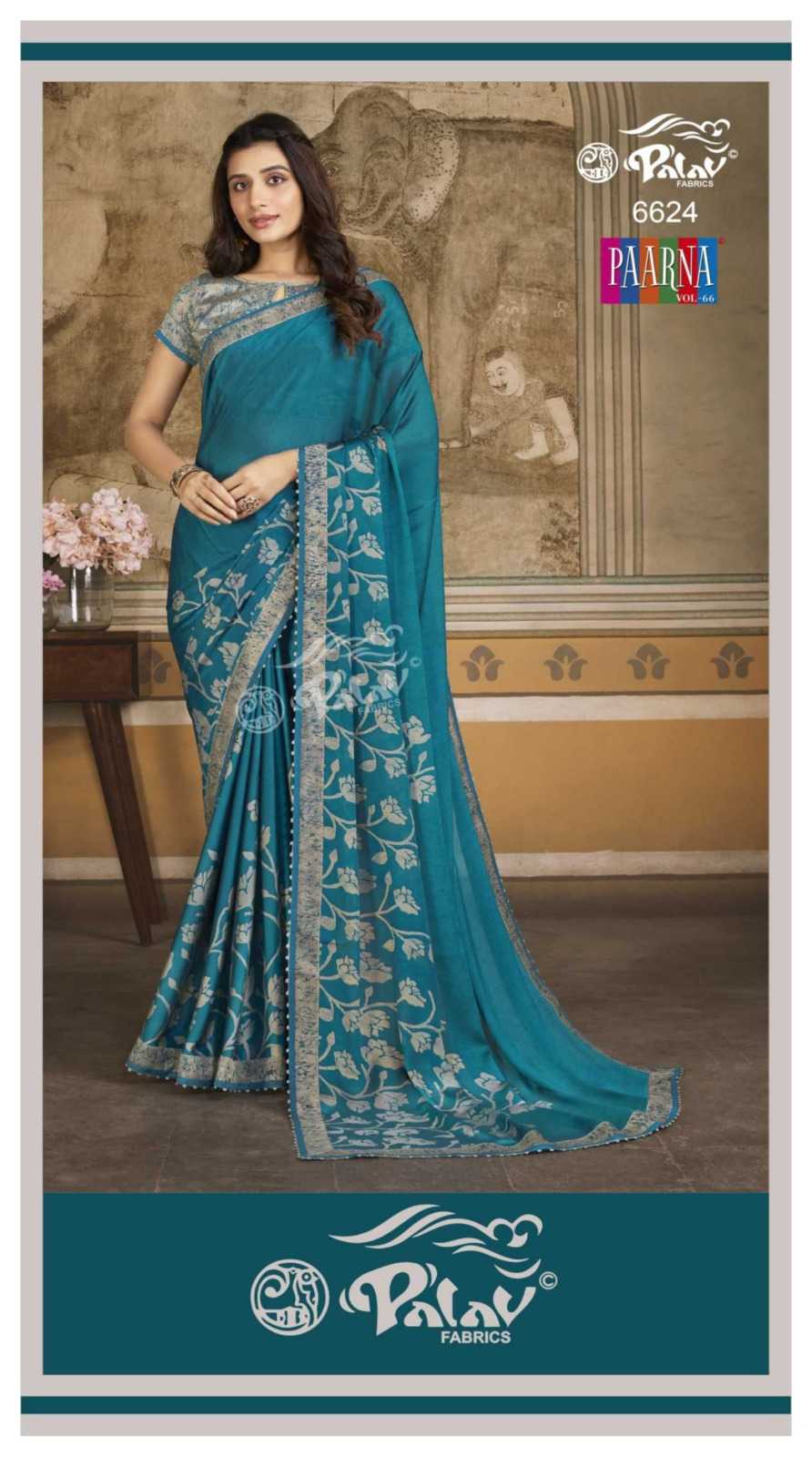 PALAV LAUNCH PAARNA VOL 66 KREEVA GEORGETTE CLASSY LOOK SAREE