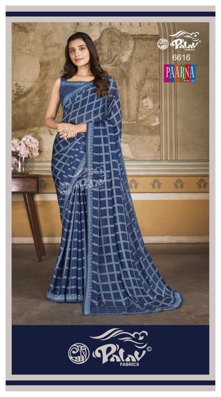 PALAV LAUNCH PAARNA VOL 66 KREEVA GEORGETTE CLASSY LOOK SAREE