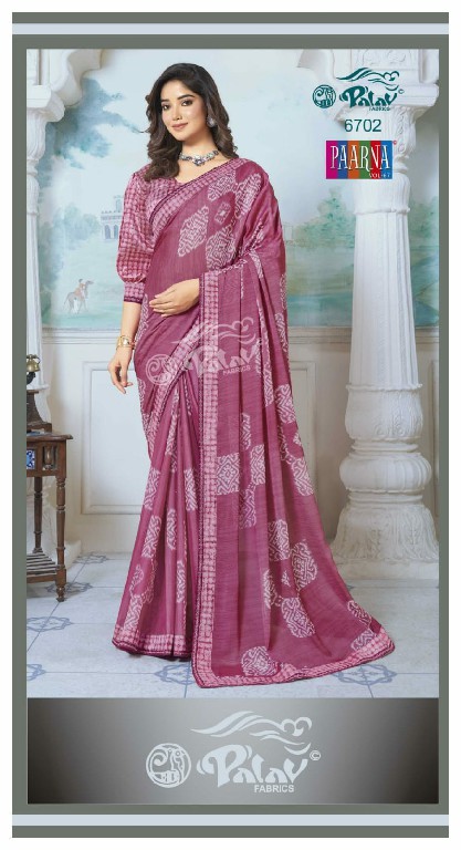 PALAV LAUNCH PAARNA VOL 67 KREEVA GEORGETTE CLASSY LOOK SAREE