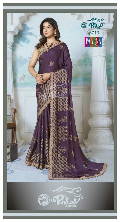 PALAV LAUNCH PAARNA VOL 67 KREEVA GEORGETTE CLASSY LOOK SAREE