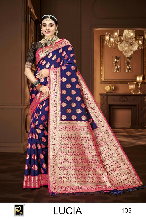 RONISHA LUCIA BY RANJNA SAREE BANARASI SILK PREMIUM FABRICS SUPER HIT COLLECTION SAREES